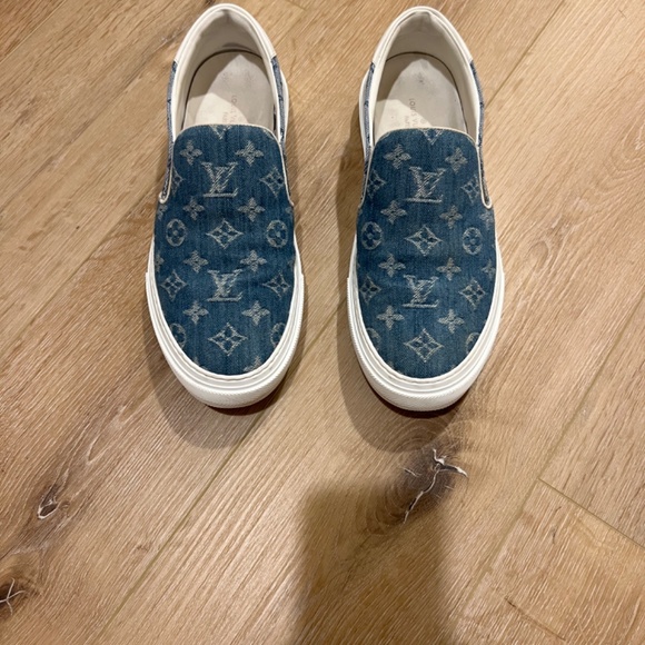 Louis Vuitton Trocadero Leather Low Trainers [Blue, Monogram] - Picture 2 of 11